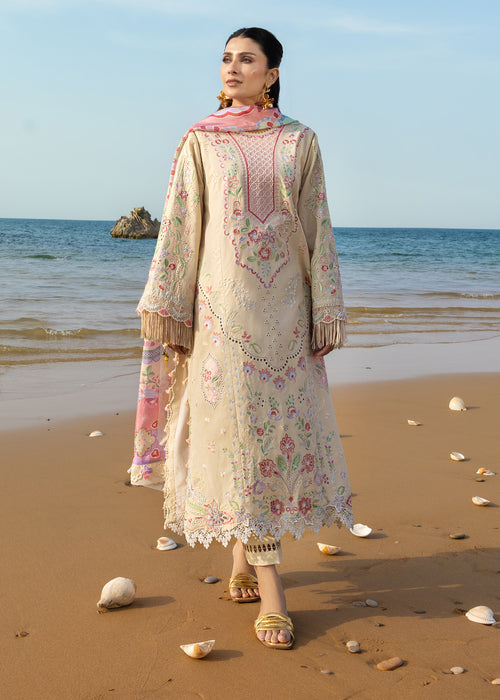 Siraa By SadafFawadkhan Luxury Lawn`26 D#7 (Sunehri)