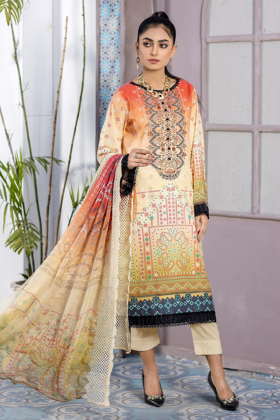 Zebaish Chunri Emb Lawn'22 Vol-2 D#9