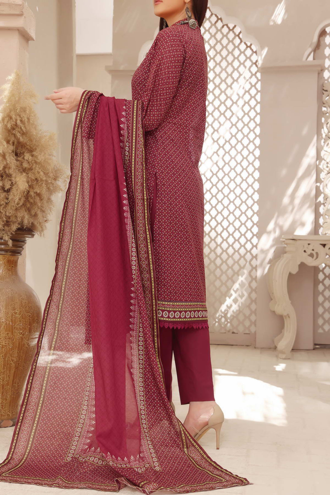 Misri Digital Print Lawn'23 D#10 Maroon