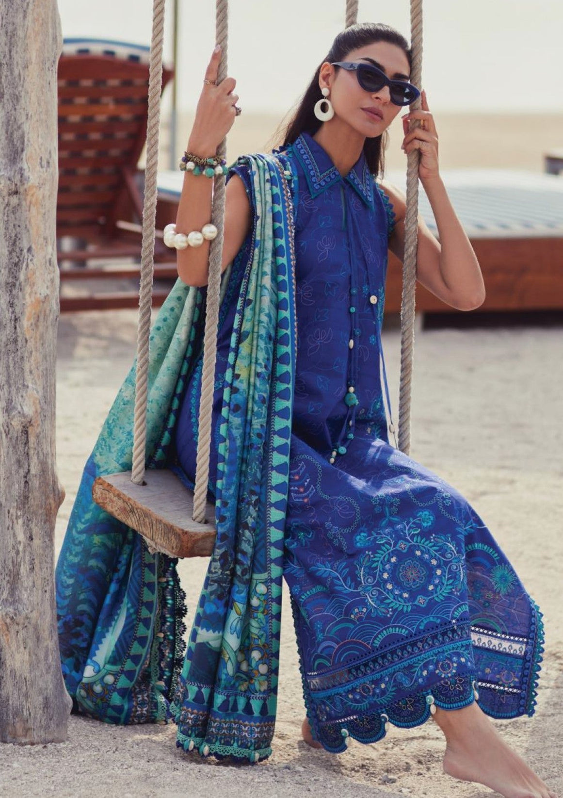 Farah Talib Aziz WES Luxury'25 FTL25#06 - Beryl Deep Blue
