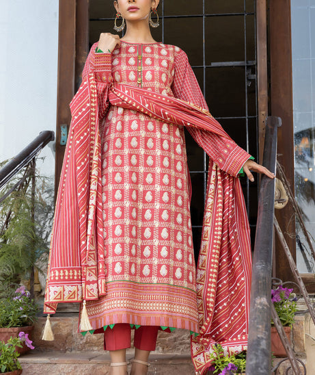 Lakhany Print Lawn`22 D#3012 D Rust