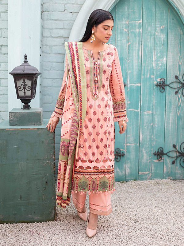 Firdous Print Lawn`22 D#2363 Peach