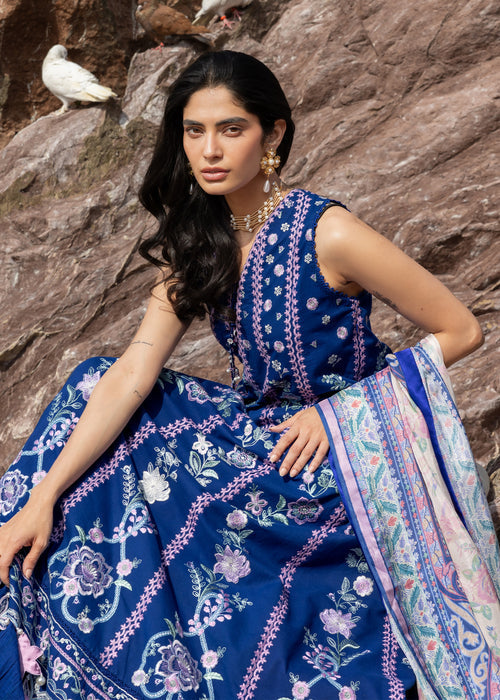 Siraa By SadafFawadkhan Luxury Lawn`26 D#8 (Neel)