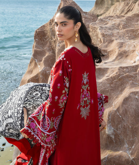 Siraa By SadafFawadkhan Luxury Lawn`26 D#4 (Laal)
