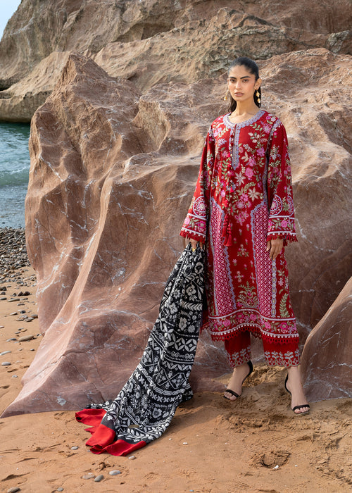 Siraa By SadafFawadkhan Luxury Lawn`26 D#4 (Laal)