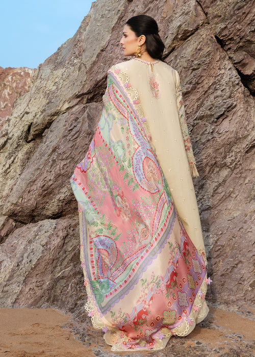 Siraa By SadafFawadkhan Luxury Lawn`26 D#7 (Sunehri)