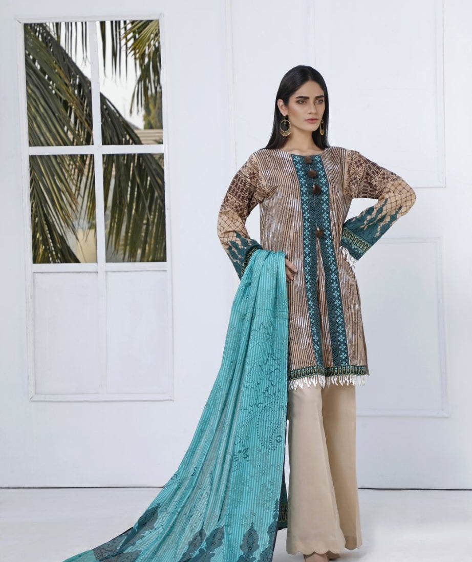 Ittehad Crystal Lawn'21 D # 21111 Green