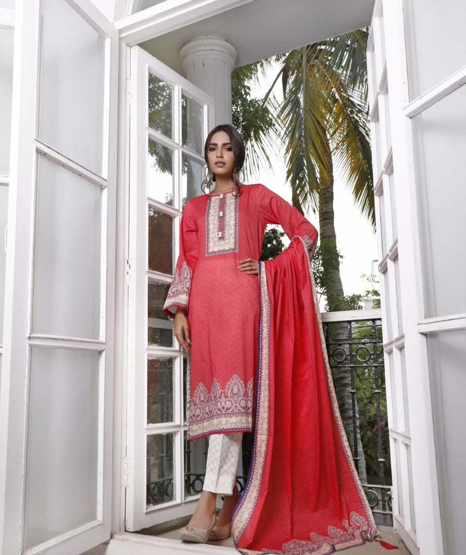 Ittehad Crystal Lawn'21 D # 21114 Pink