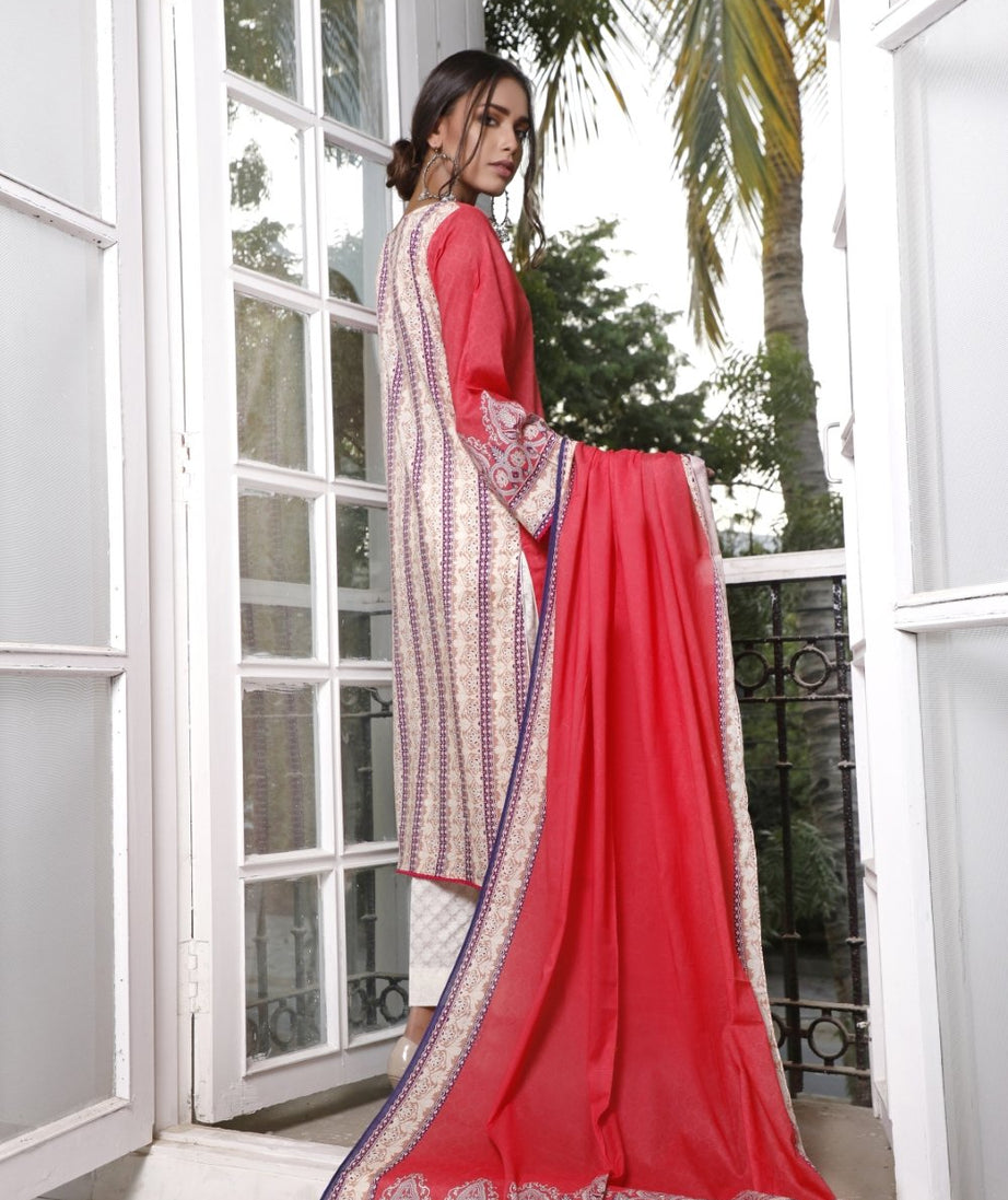 Ittehad Crystal Lawn'21 D # 21114 Pink