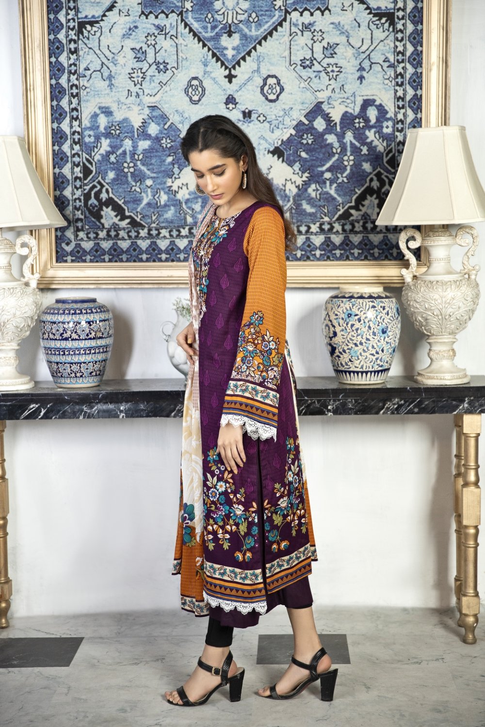 Ittehad Crystal Lawn'21 D # 21143 Purple