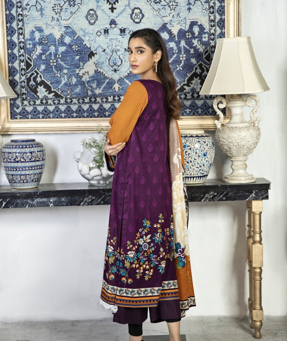 Ittehad Crystal Lawn'21 D # 21143 Purple
