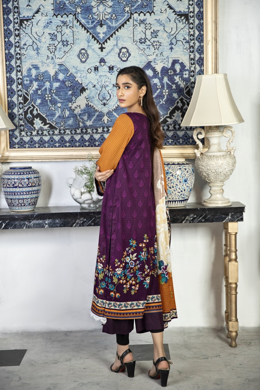 Ittehad Crystal Lawn'21 D # 21143 Purple