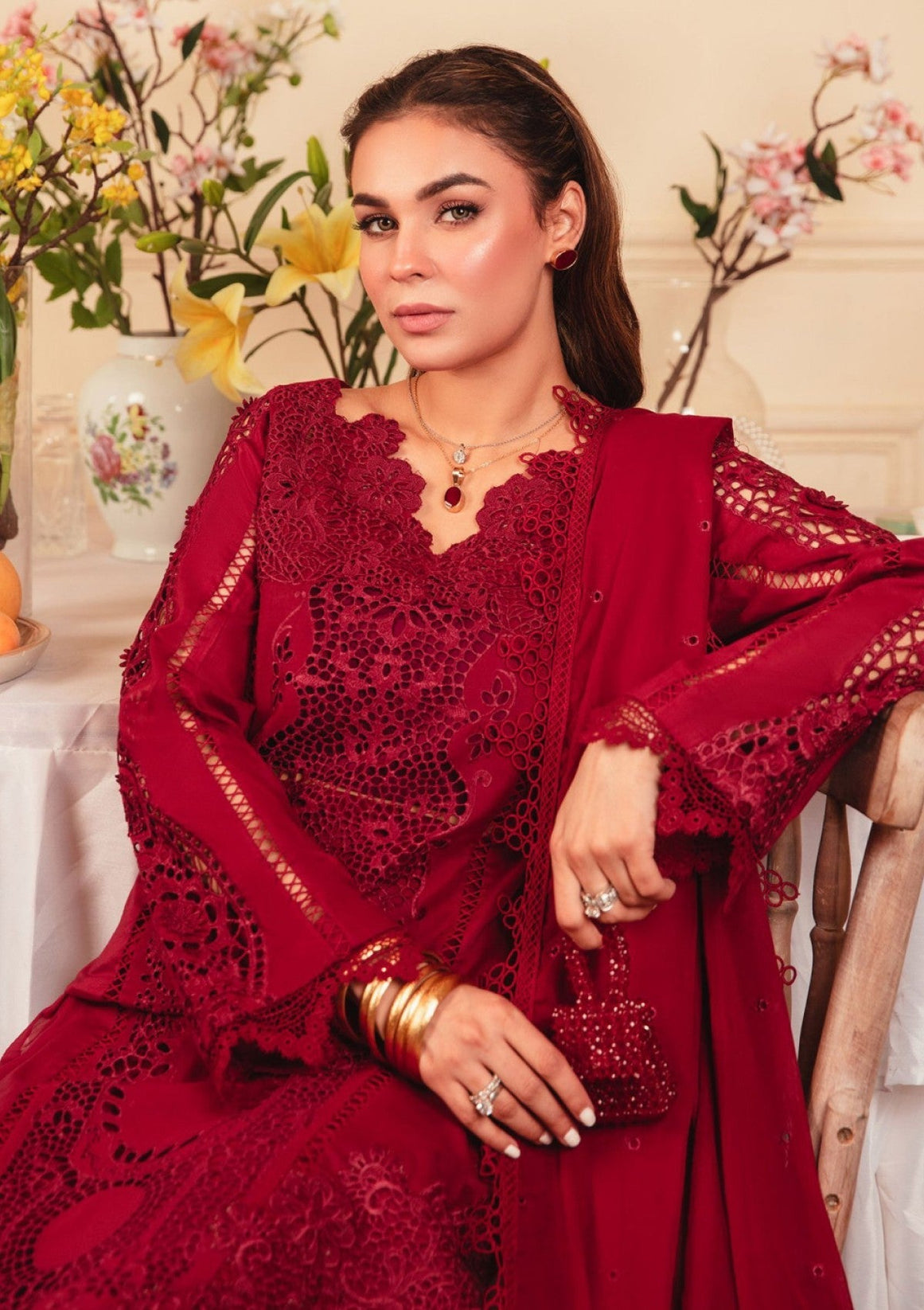 Thames Reet Emb Lawn`25 D # 05 Maroon