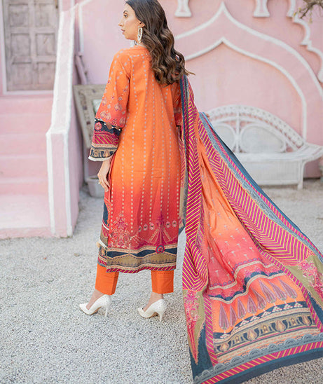 Firdous Print Lawn`22 D#2364 Rust