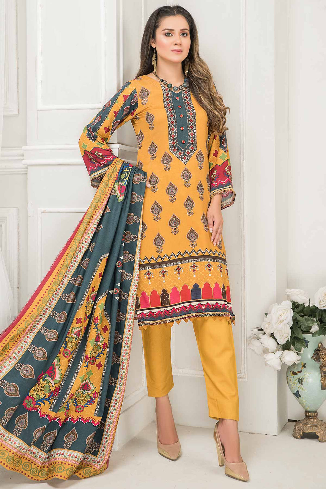 Sitara Anarkali D/Linen`21 D#33 (Mustard)