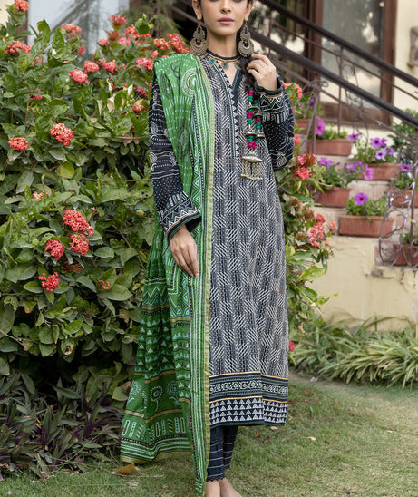 Lakhany Print Lawn`22 D#3008 Black