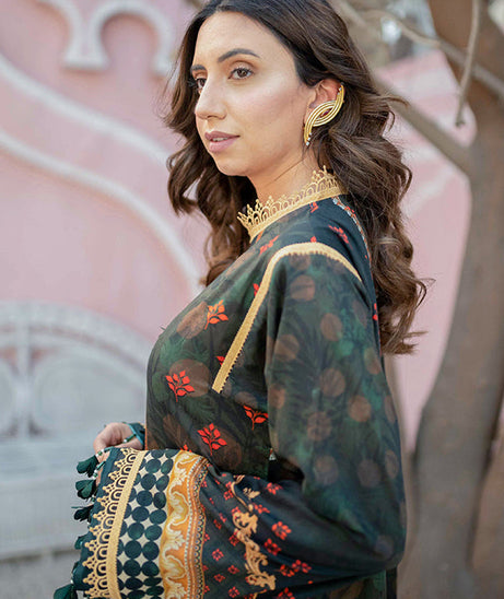 Firdous Print Lawn`22 D#2378 Black