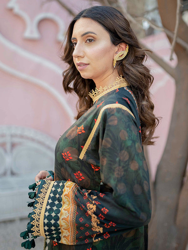 Firdous Print Lawn`22 D#2378 Black
