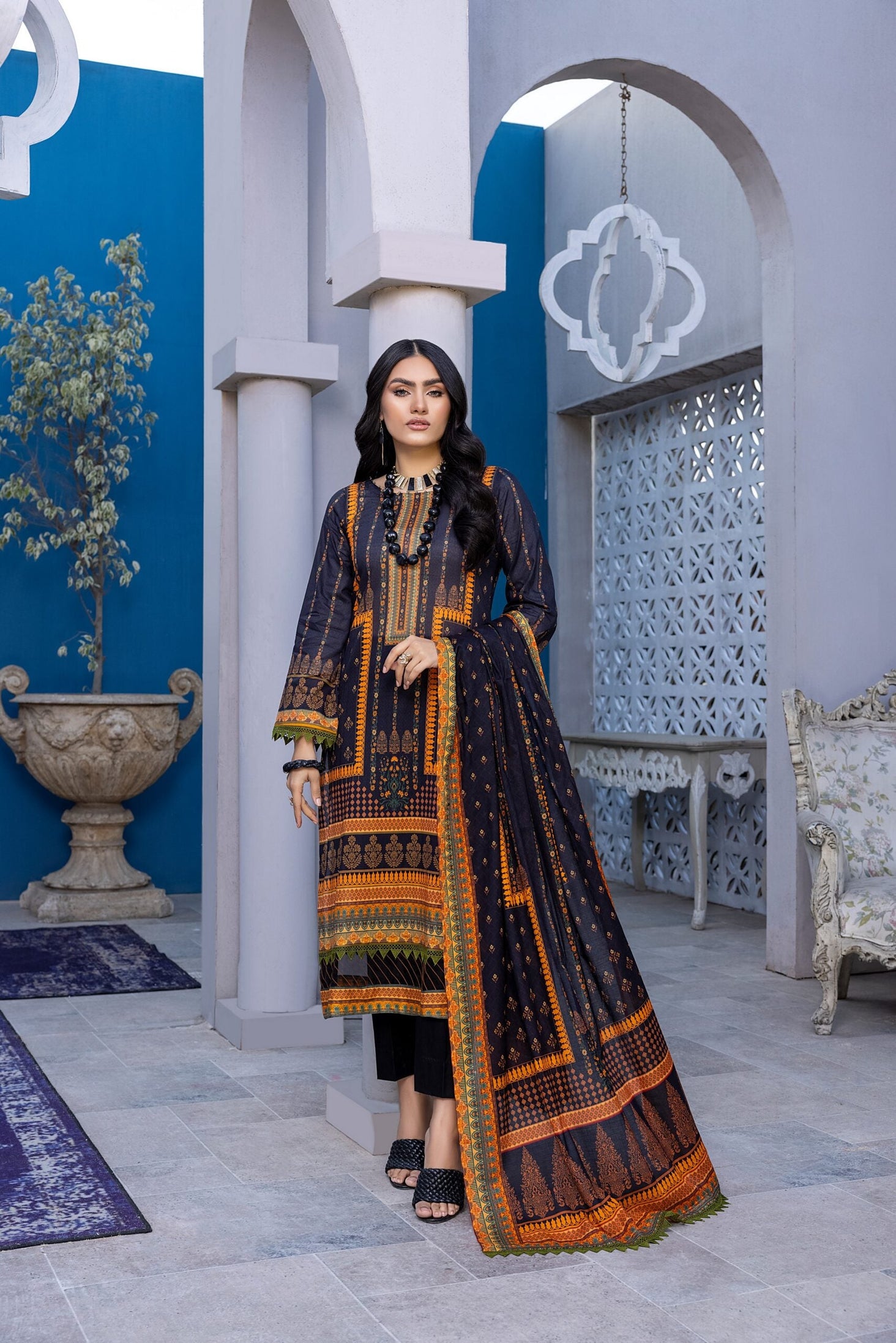 Salina Digital Print Lawn'22 Vol-2 D Grey