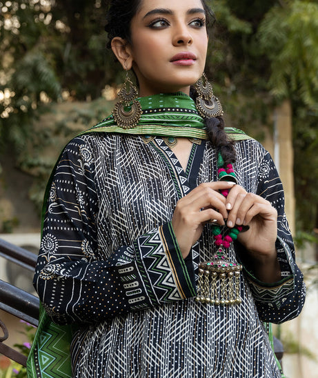 Lakhany Print Lawn`22 D#3008 Black