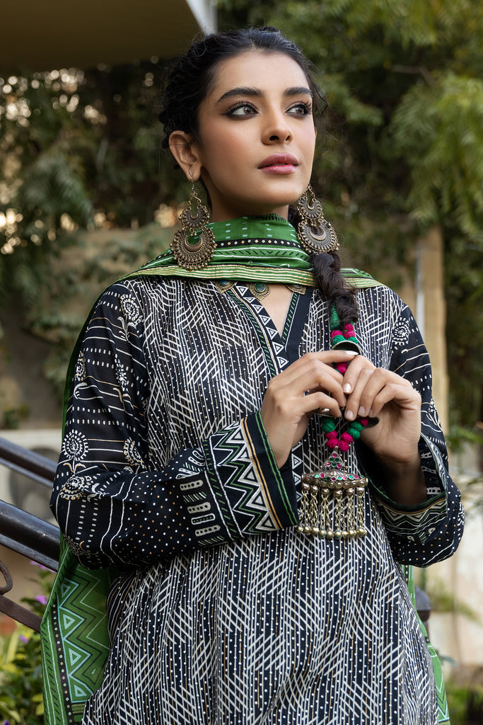 Lakhany Print Lawn`22 D#3008 Black