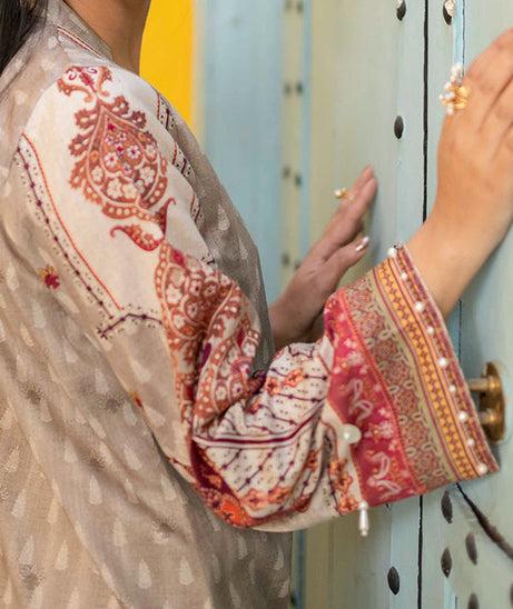 Firdous Print Lawn`22 D#2369 L Brown