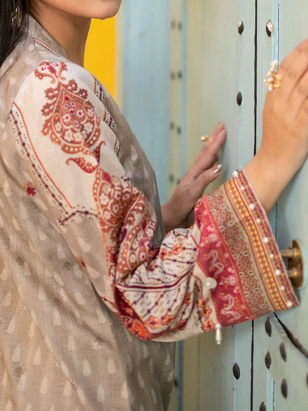 Firdous Print Lawn`22 D#2369 L Brown