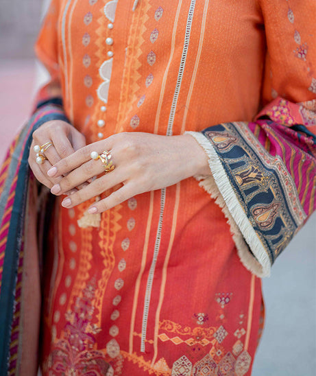 Firdous Print Lawn`22 D#2364 Rust