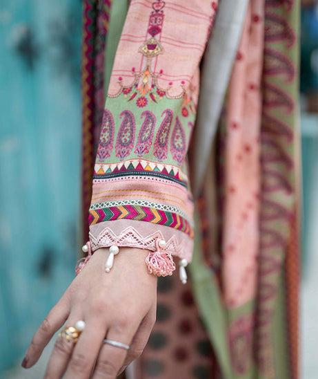 Firdous Print Lawn`22 D#2363 Peach