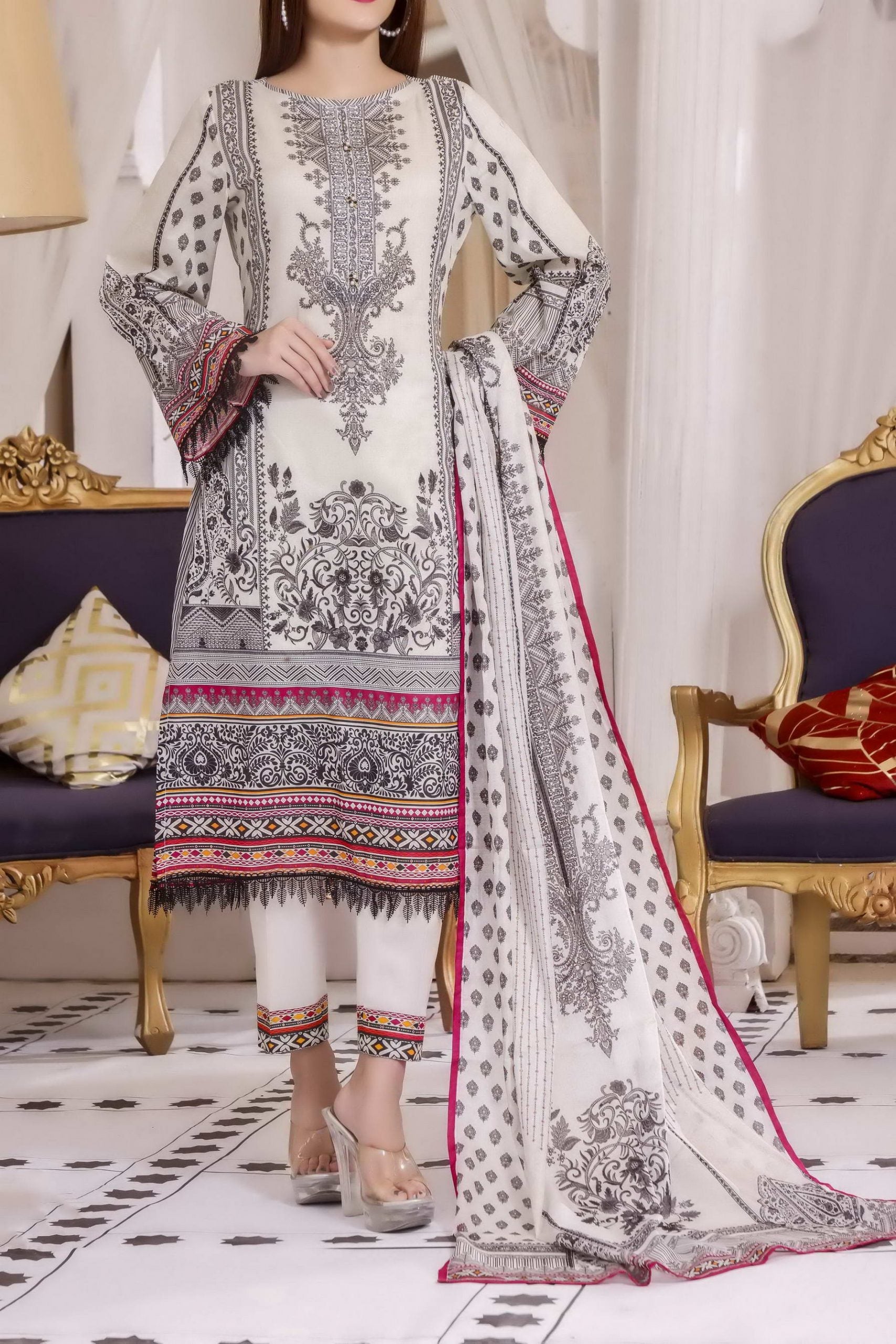 Misri Digital Print Lawn`22 D#134 Fawn