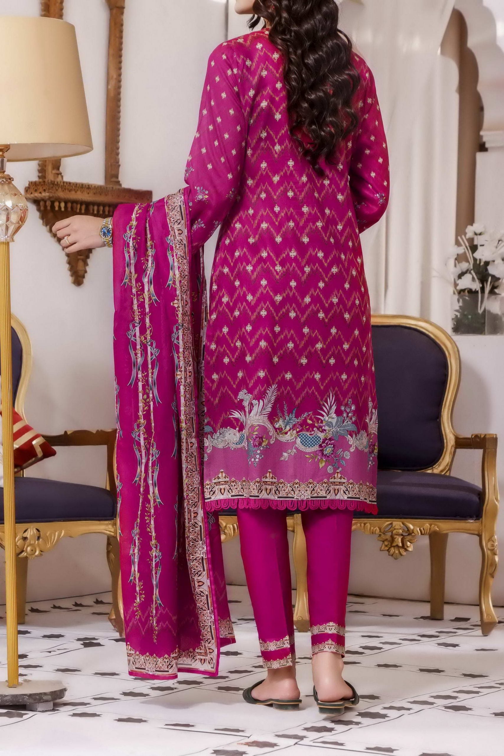 Misri Digital Print Lawn`22 D#129 Sh Pink