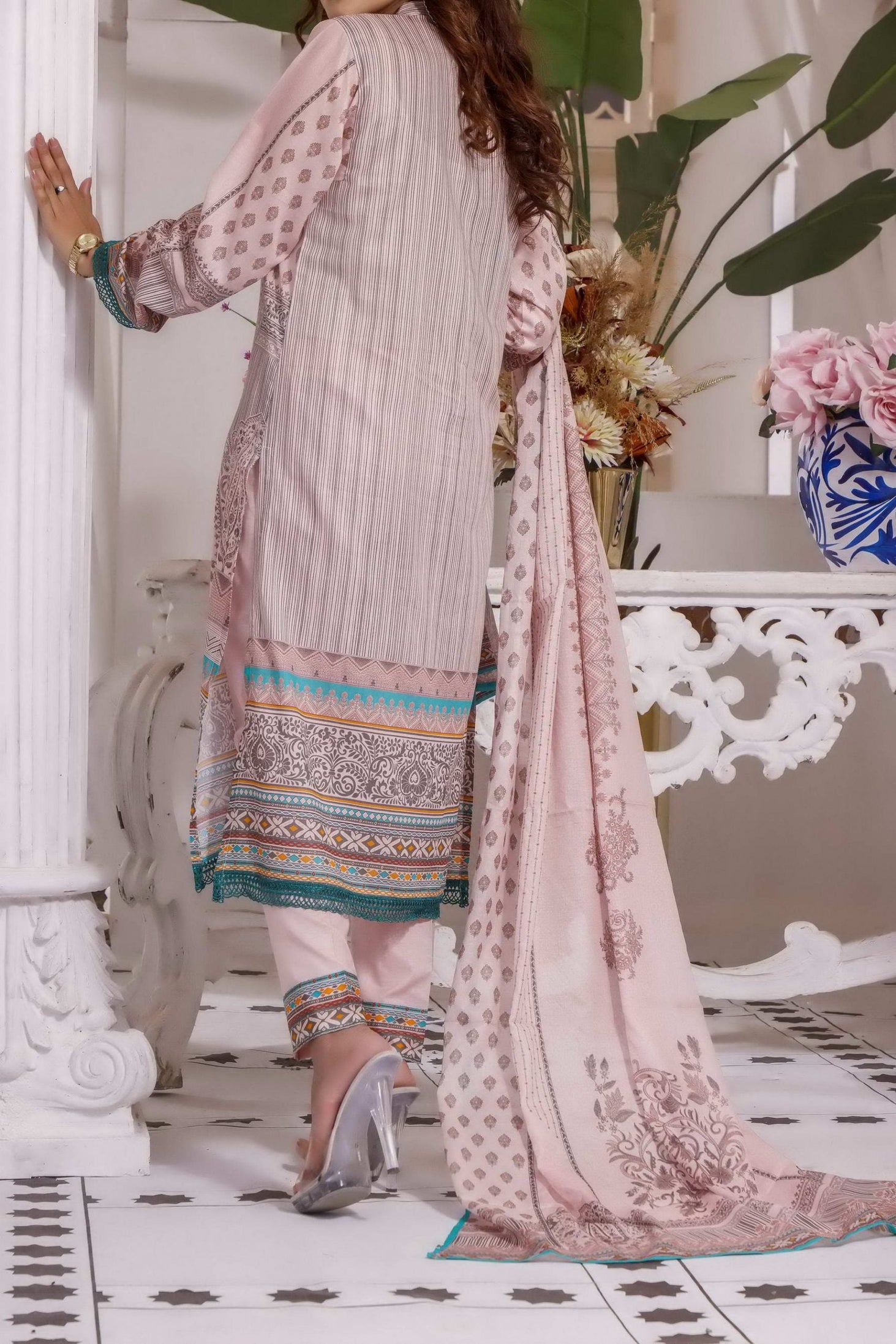Misri Digital Print Lawn`22 D#137 LT Pink