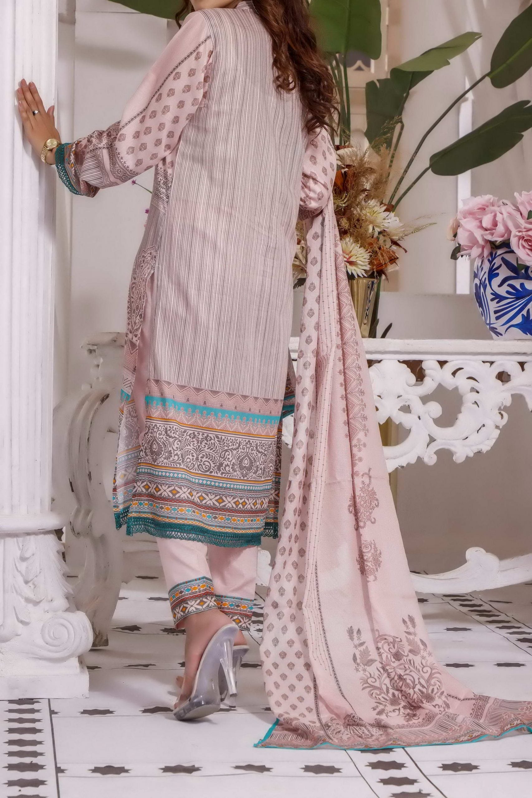 Misri Digital Print Lawn`22 D#137 LT Pink