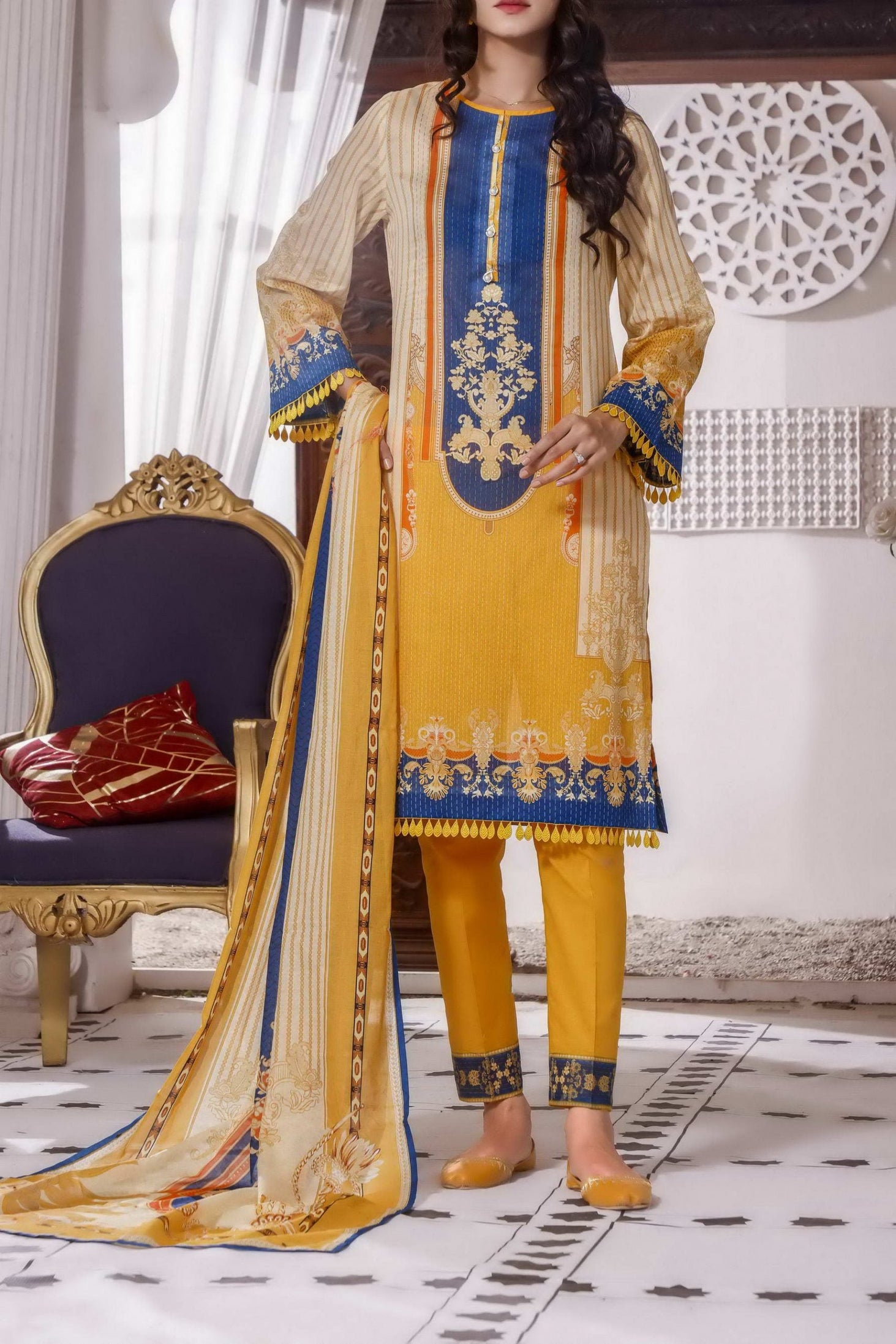 Misri Digital Print Lawn`22 D#126 D Orange