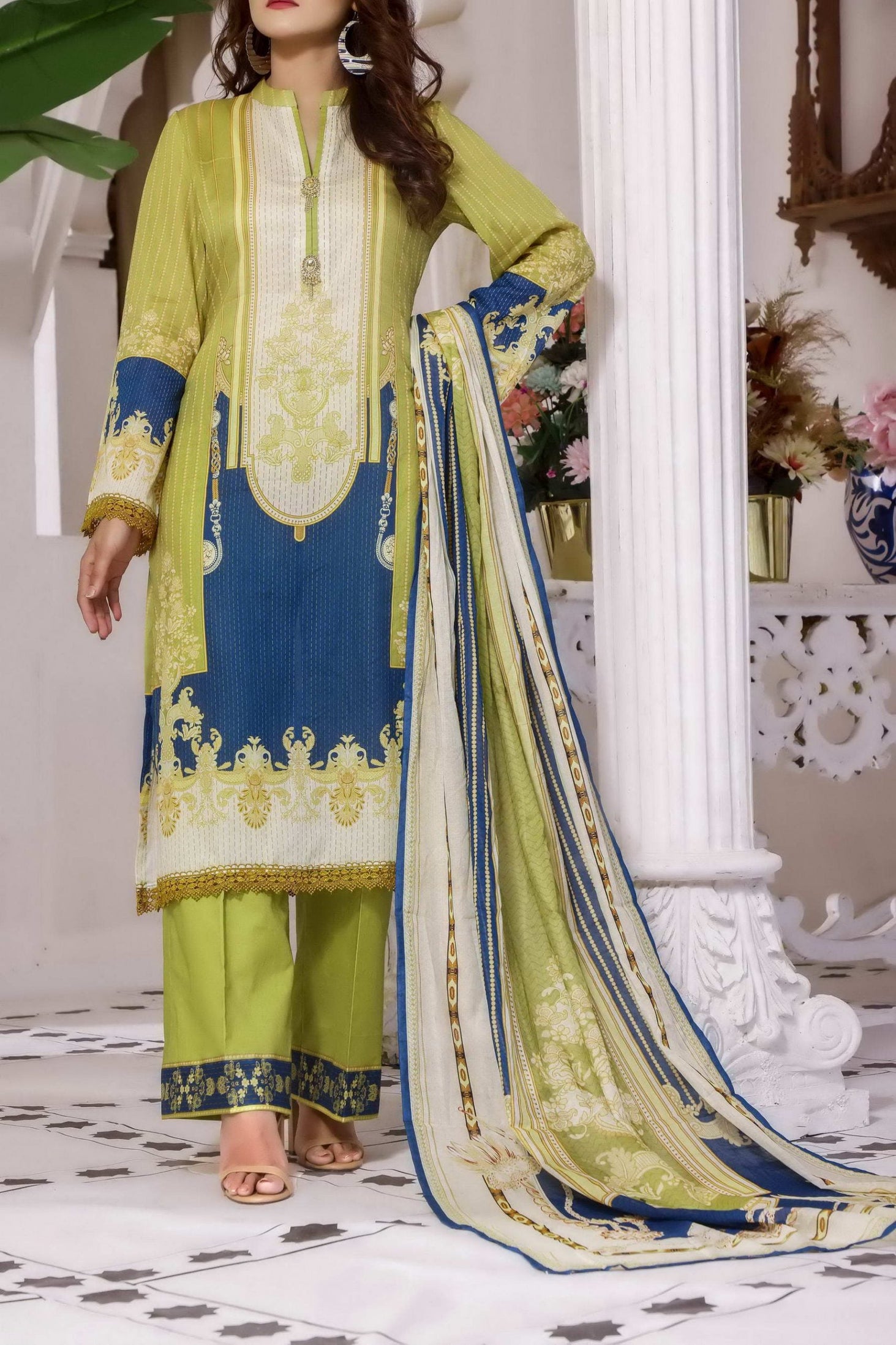 Misri Digital Print Lawn`22 D#127 M Green