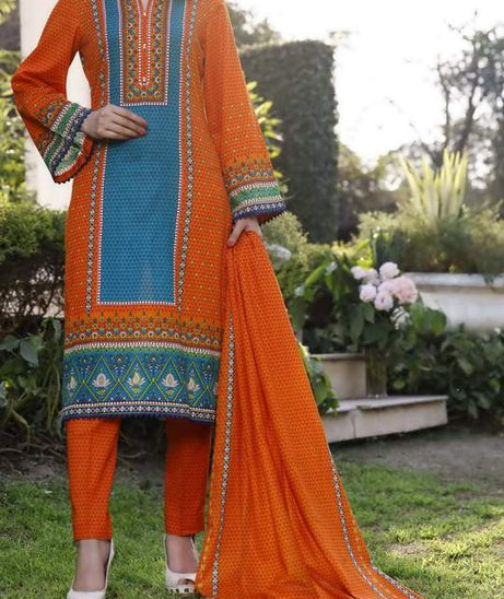 Daman Print Lawn`21 D#1326 (Orange)