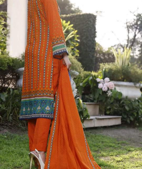 Daman Print Lawn`21 D#1326 (Orange)