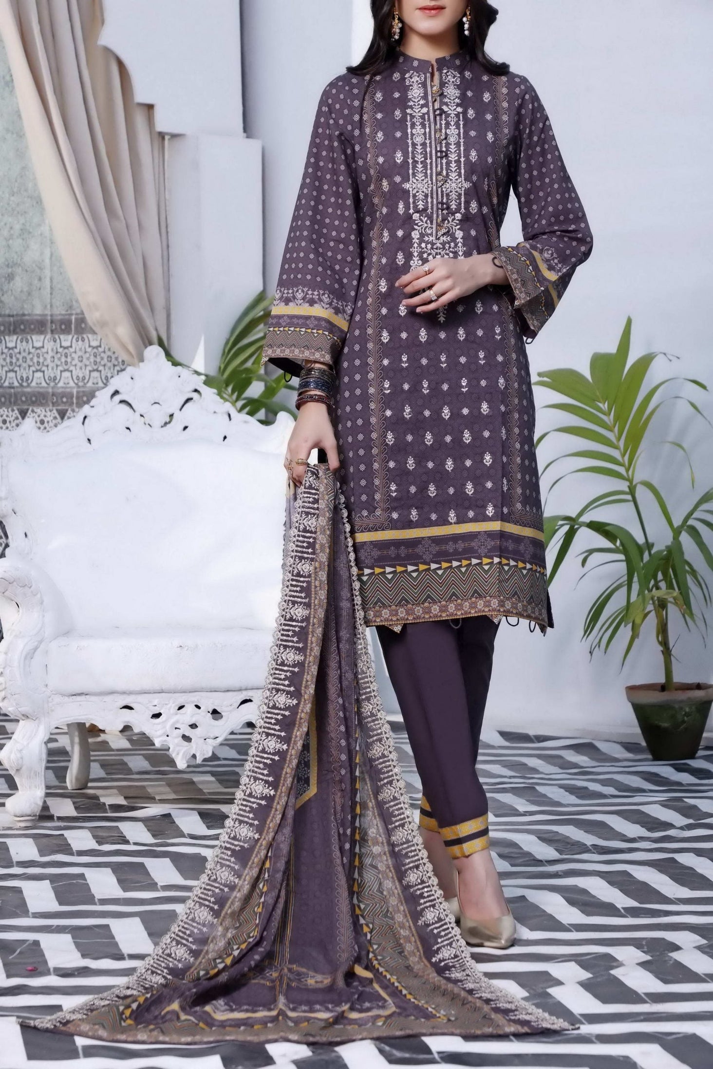 Misri Digital Lawn C/Dupatta`22 D#74 D Purple