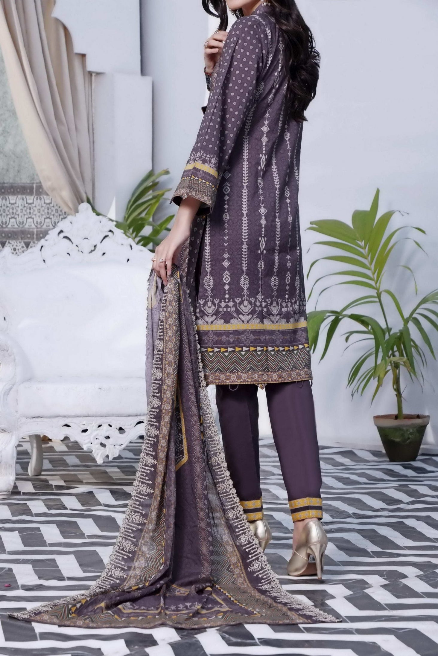 Misri Digital Lawn C/Dupatta`22 D#74 D Purple