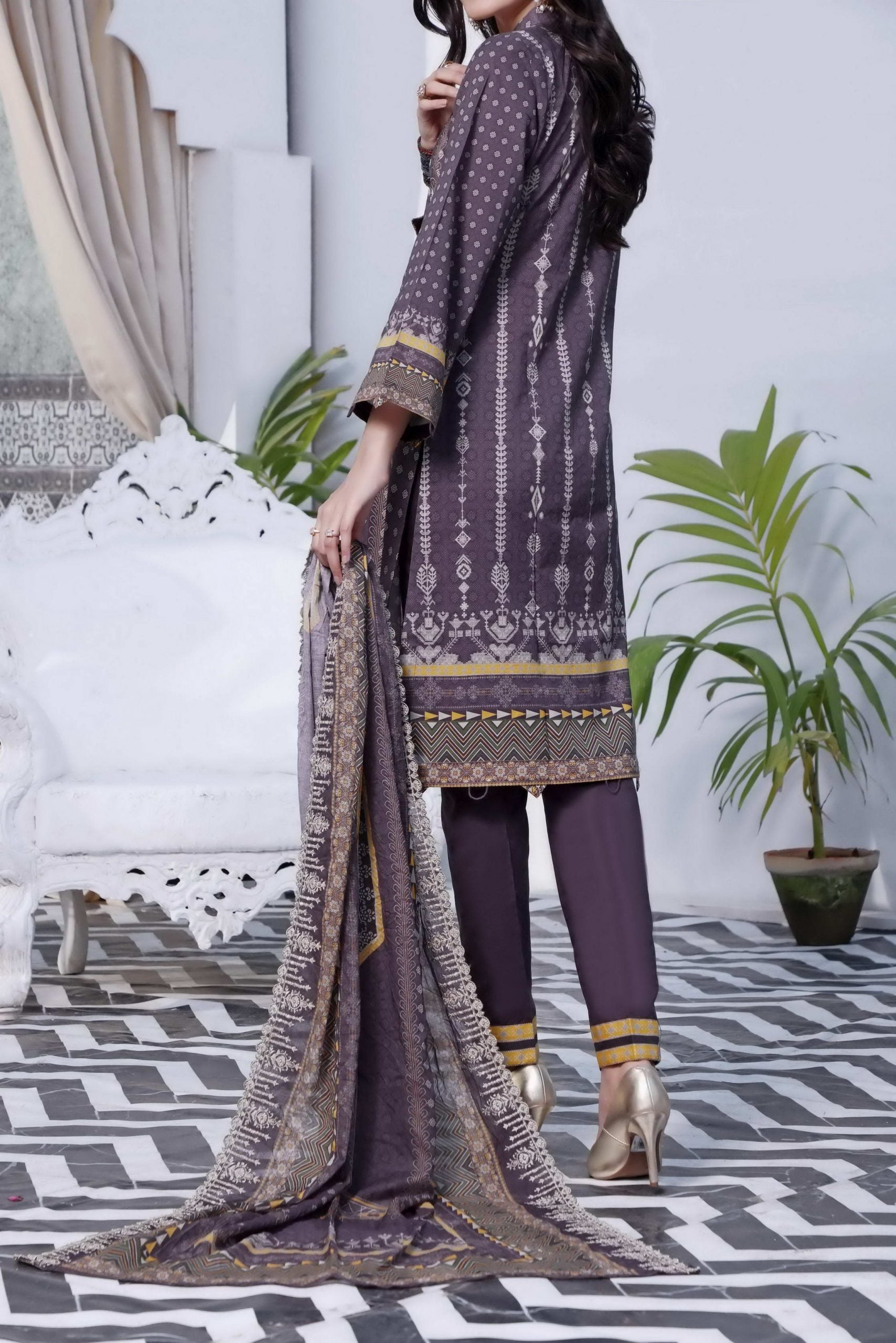 Misri Digital Lawn C/Dupatta`22 D#74 D Purple