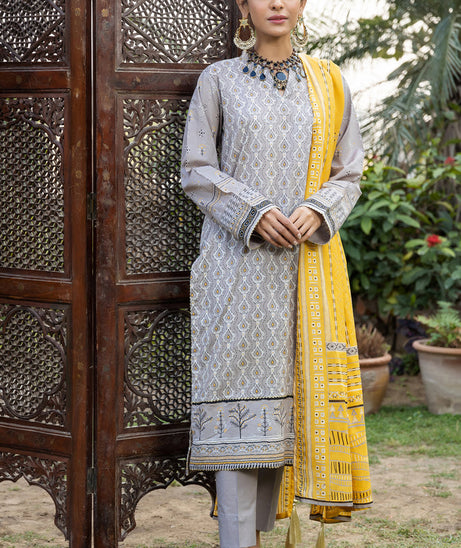 Lakhany Print Lawn`22 D#3010 Grey