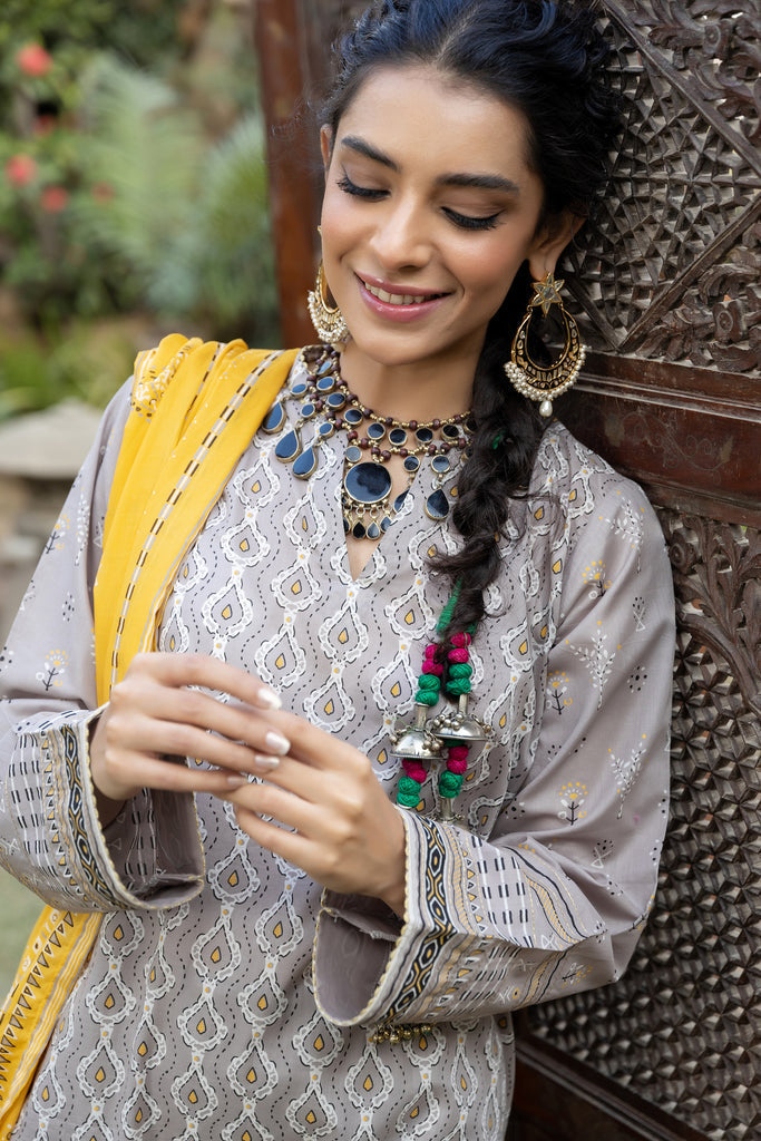 Lakhany Print Lawn`22 D#3010 Grey