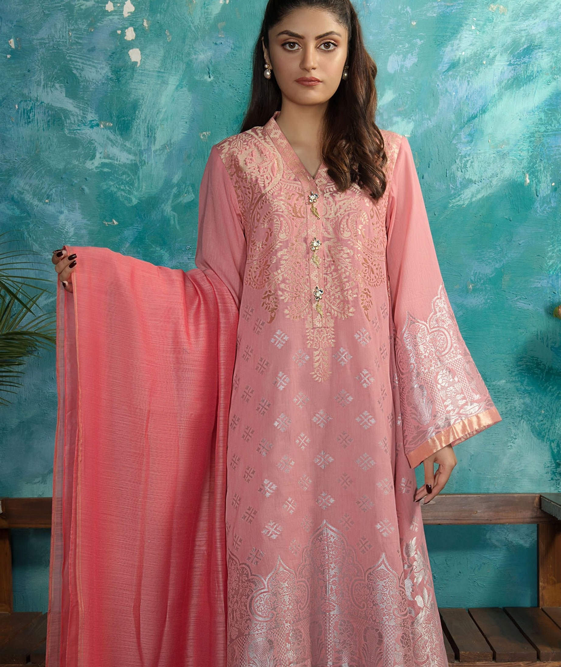 LimeLight Unstitched Summer`21 2 Piece Suit D#1198 (D Pink)