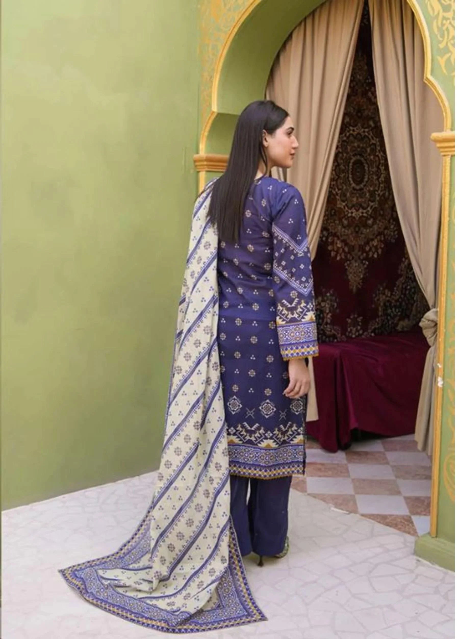 Mavi Coral Luxury Lawn'26 (Nevy Blue)
