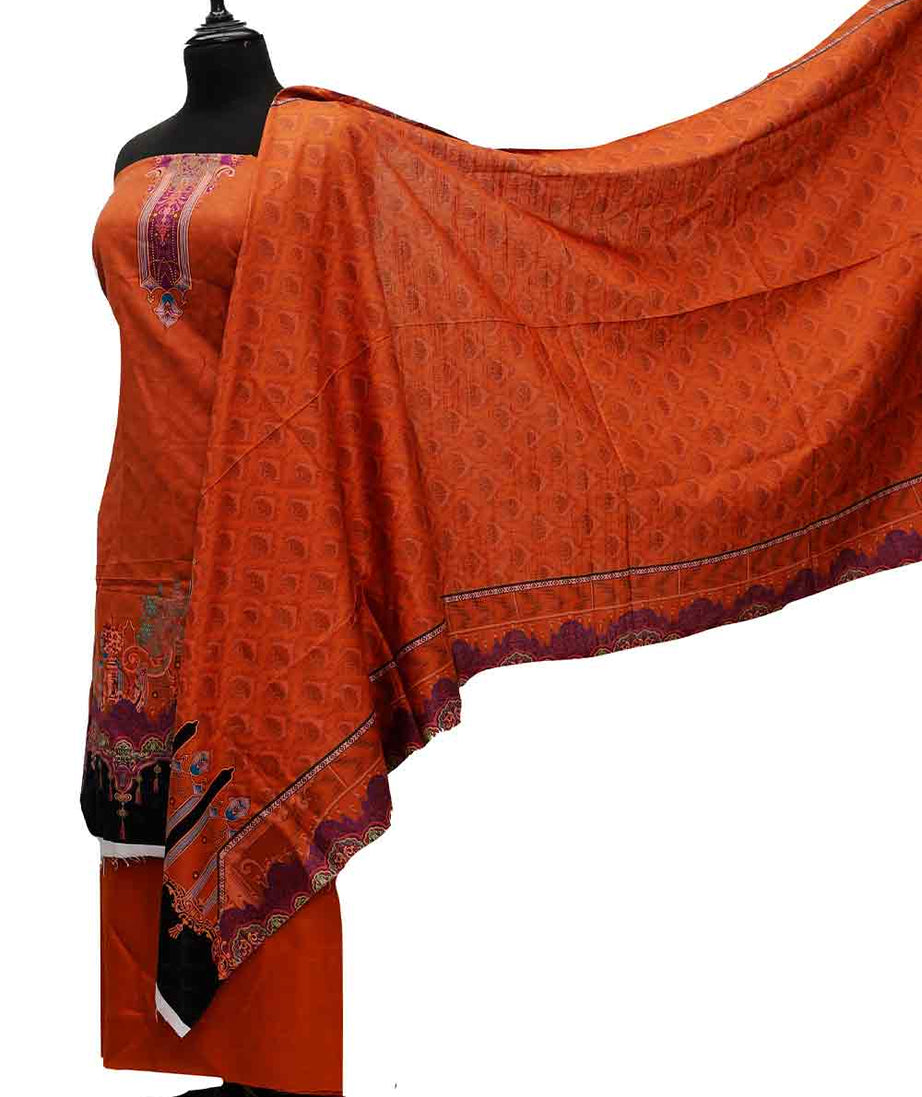AL-Rauf Print Khaddar'21 D#20884 Rust