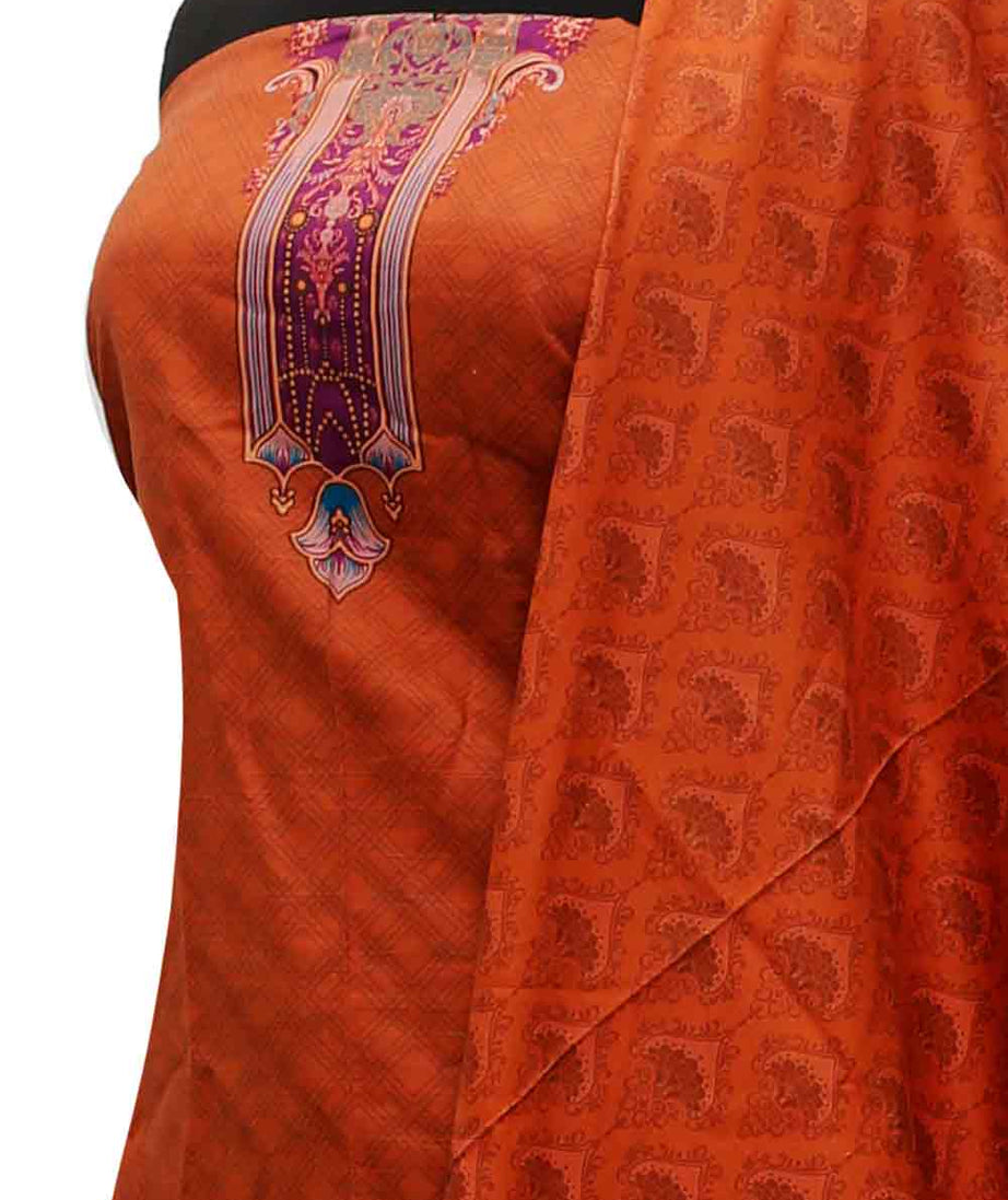 AL-Rauf Print Khaddar'21 D#20884 Rust