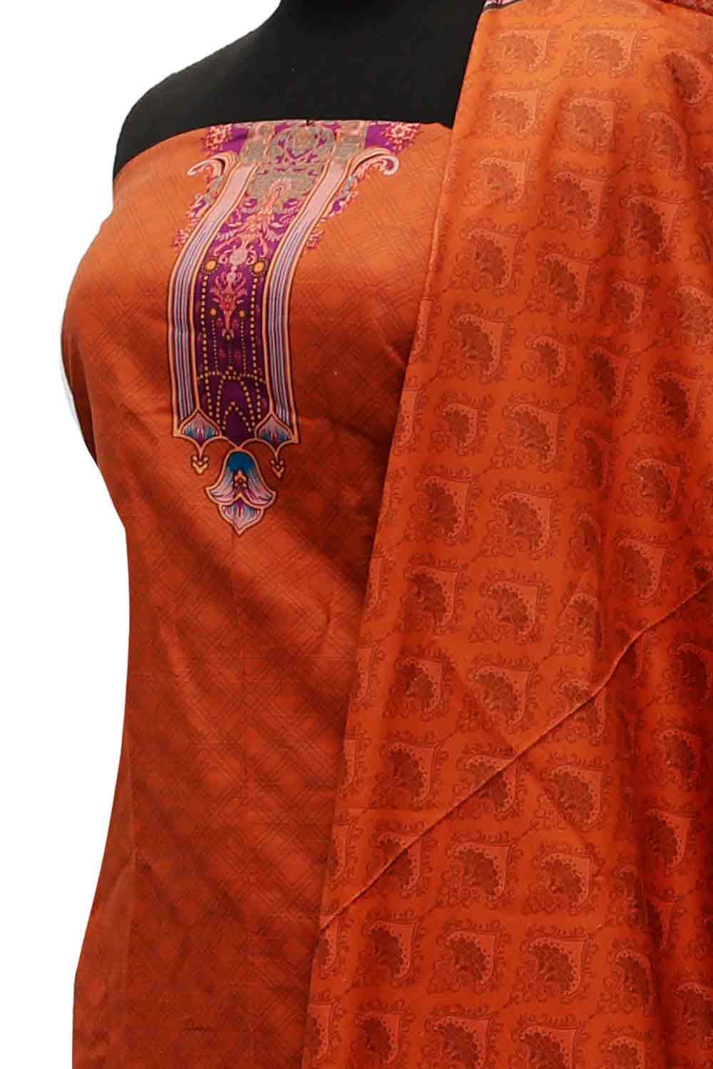 AL-Rauf Print Khaddar'21 D#20884 Rust