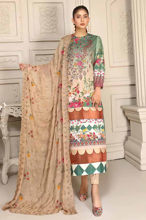 Aalaya Haniya D/Emb Lawn'22 Vol-1 D#10