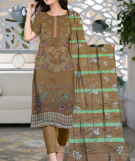 Adan Print Lawn'25 V#5255 (Brown)