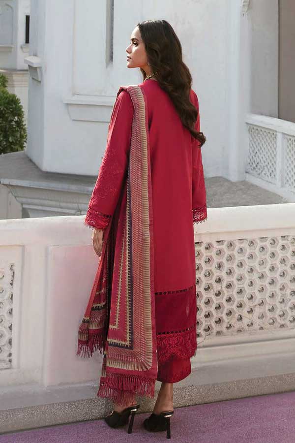 Afrozeh Lamhay Luxury Lawn'23 AL#08 CRIMSON